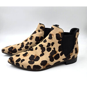 Cole Haan Leopard Animal Print Calf Hair Pointed Toe Ankle Boots Size 6.5 B